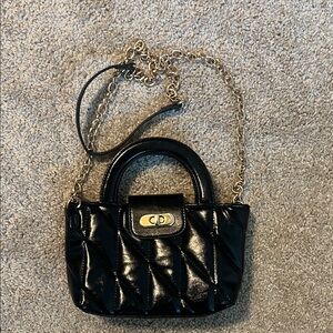 Forever 21 Black Mini Bag with Gold Chain